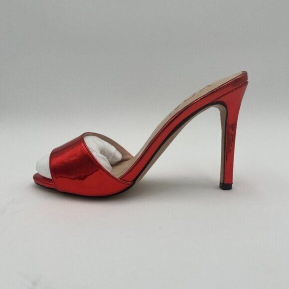 YDN Red Comfy High Heel Mules Slip on Clog Sandals Open Toe Dress Slide Shoes - Picture 2 of 6